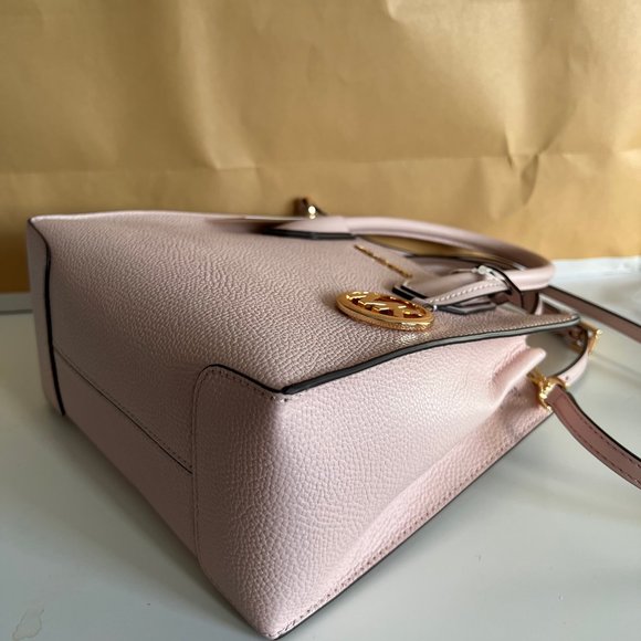MICHAEL KORS Mercer Medium Pebbled Leather Crossbody Bag Pink - Picture 14 of 16